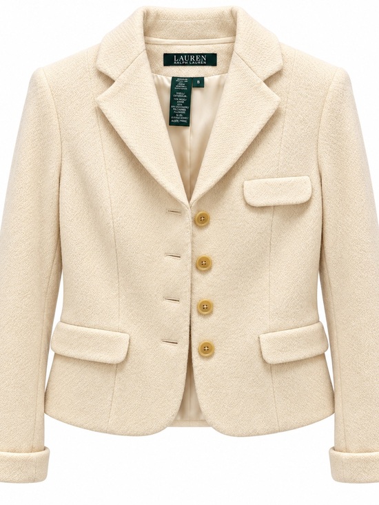 Ralph Lauren Jackets & Blazers - Lauren Ralph Lauren Cream Wool Blend Blazer Jacket Size 8